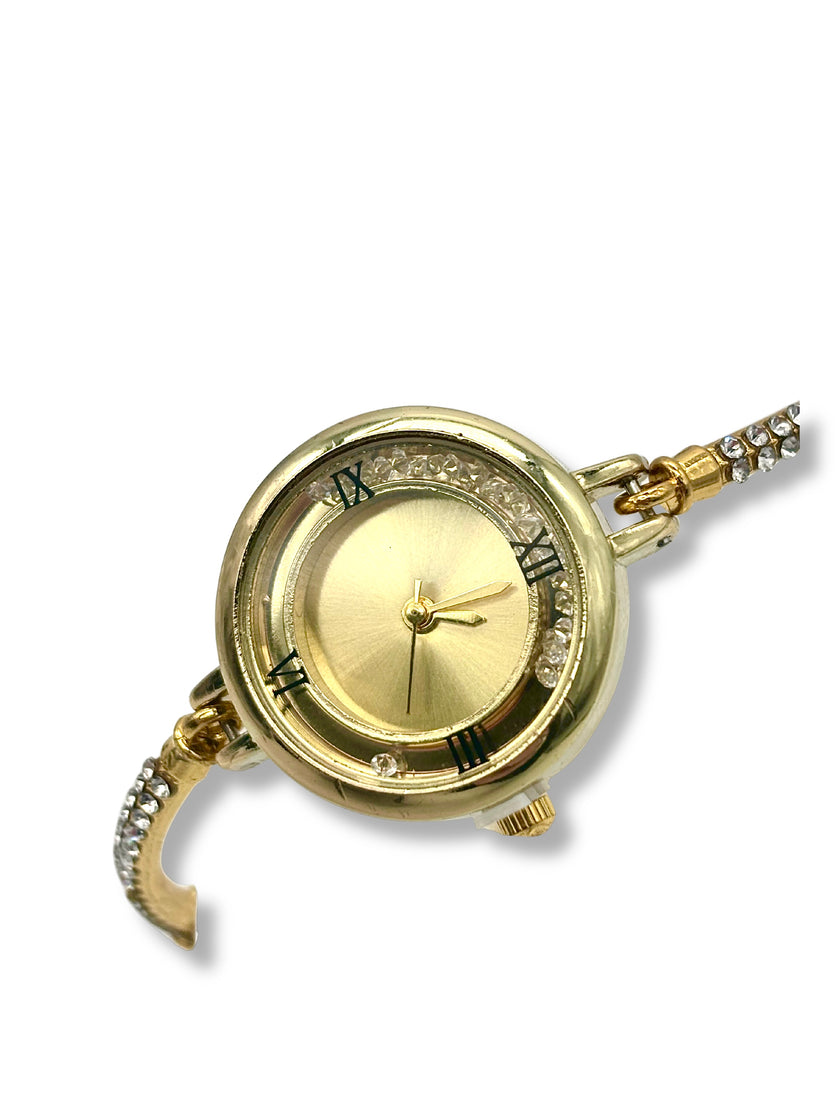 Adjustable Falling Diamante Circle Watch