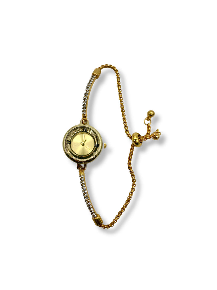 Adjustable Falling Diamante Circle Watch