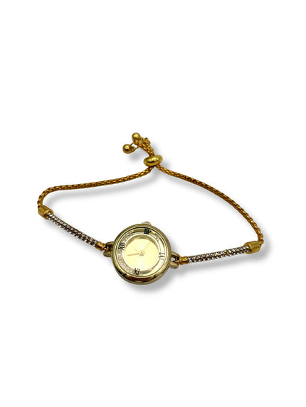 Adjustable Falling Diamante Circle Watch