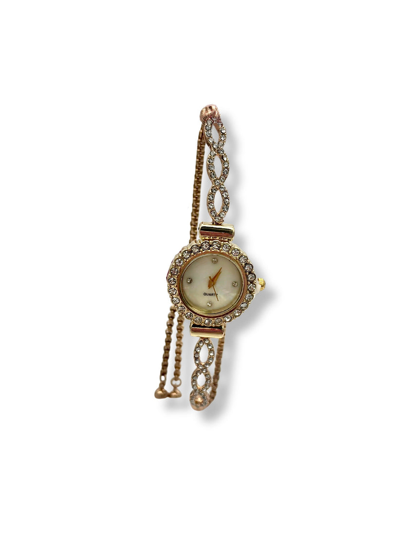 Adjustable Round Diamante Watch