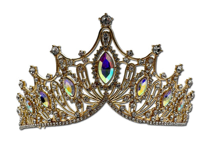 Regal Gold Coloured and Clear Stone Tiara
