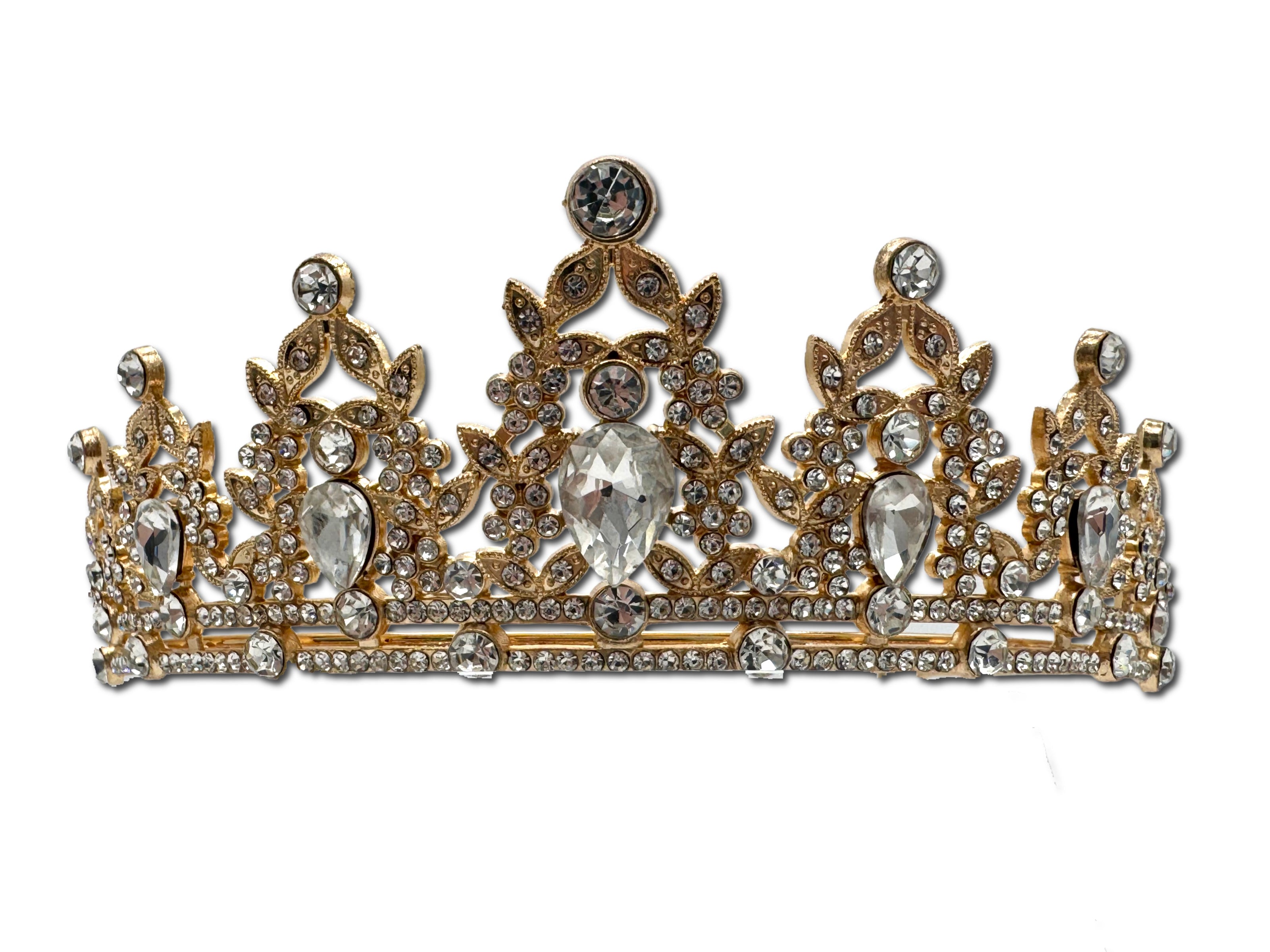 Gold and Diamond Coloured Tiara Crown