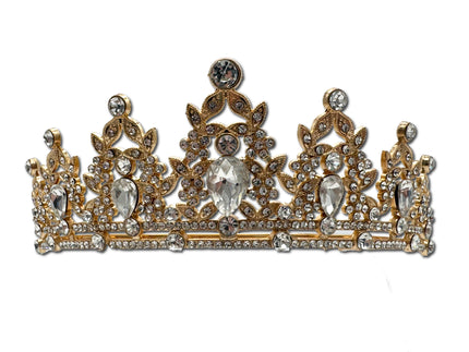 Gold and Diamond Coloured Tiara Crown