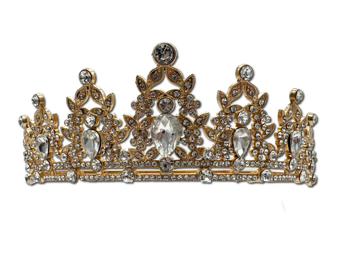 Gold and Diamond Coloured Tiara Crown