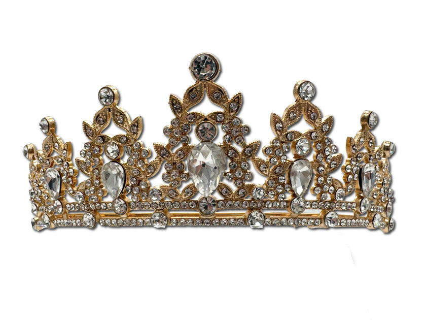 Gold and Diamond Coloured Tiara Crown