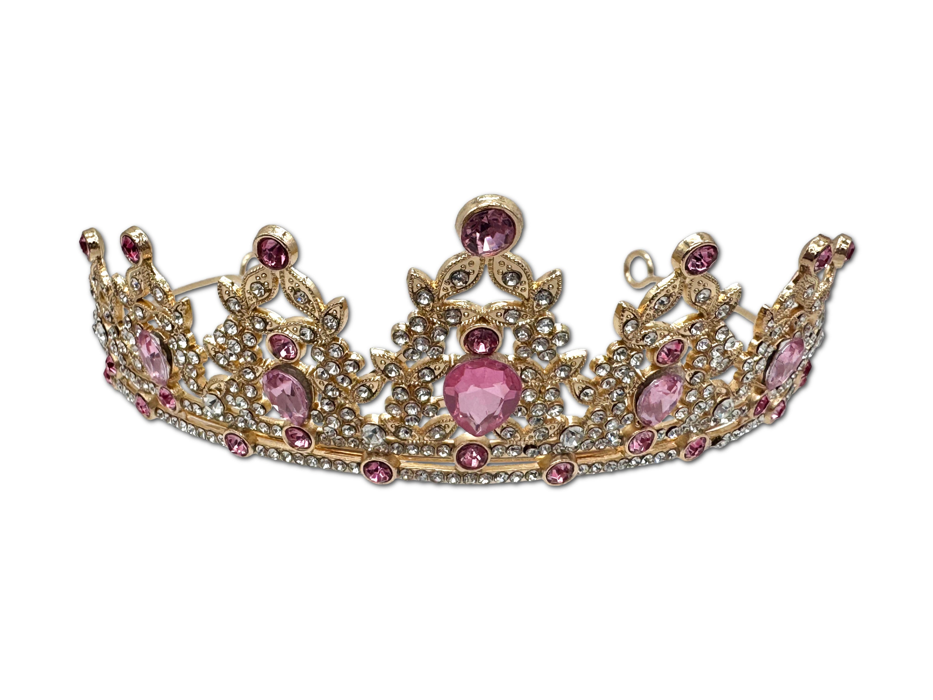 Gold and Pink Coloured Tiara