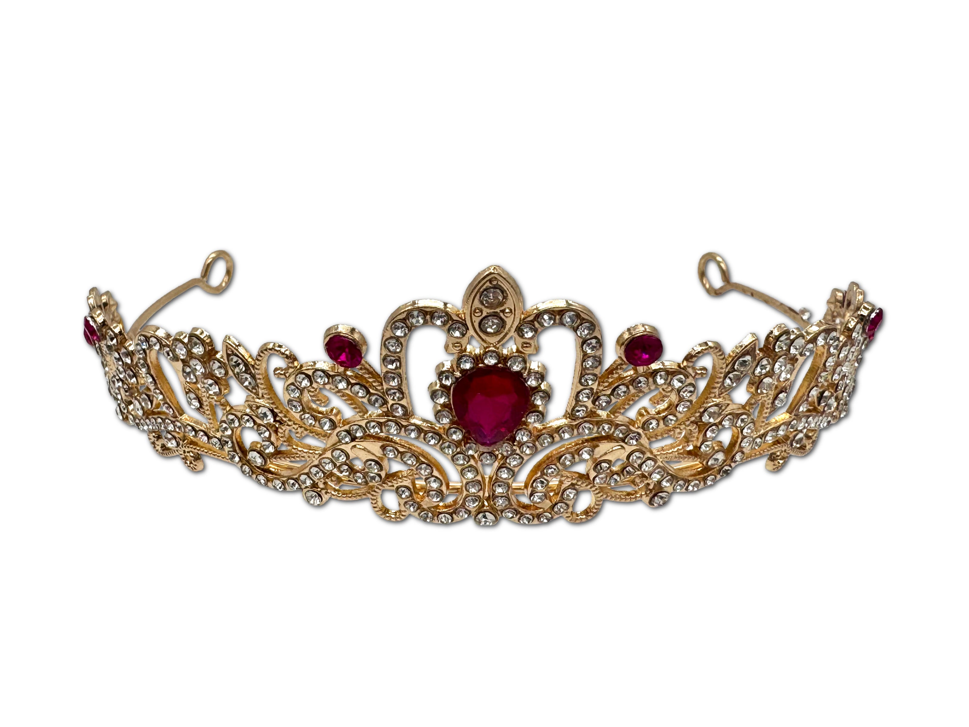 Ruby and Gold Coloured Tiara