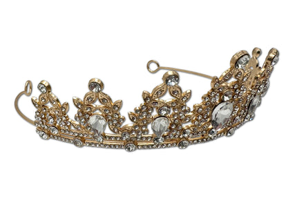 Gold and Diamond Coloured Tiara Crown