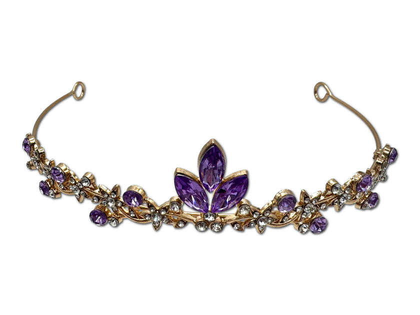 Dainty little Amethyst and Gold Coloured Tiara