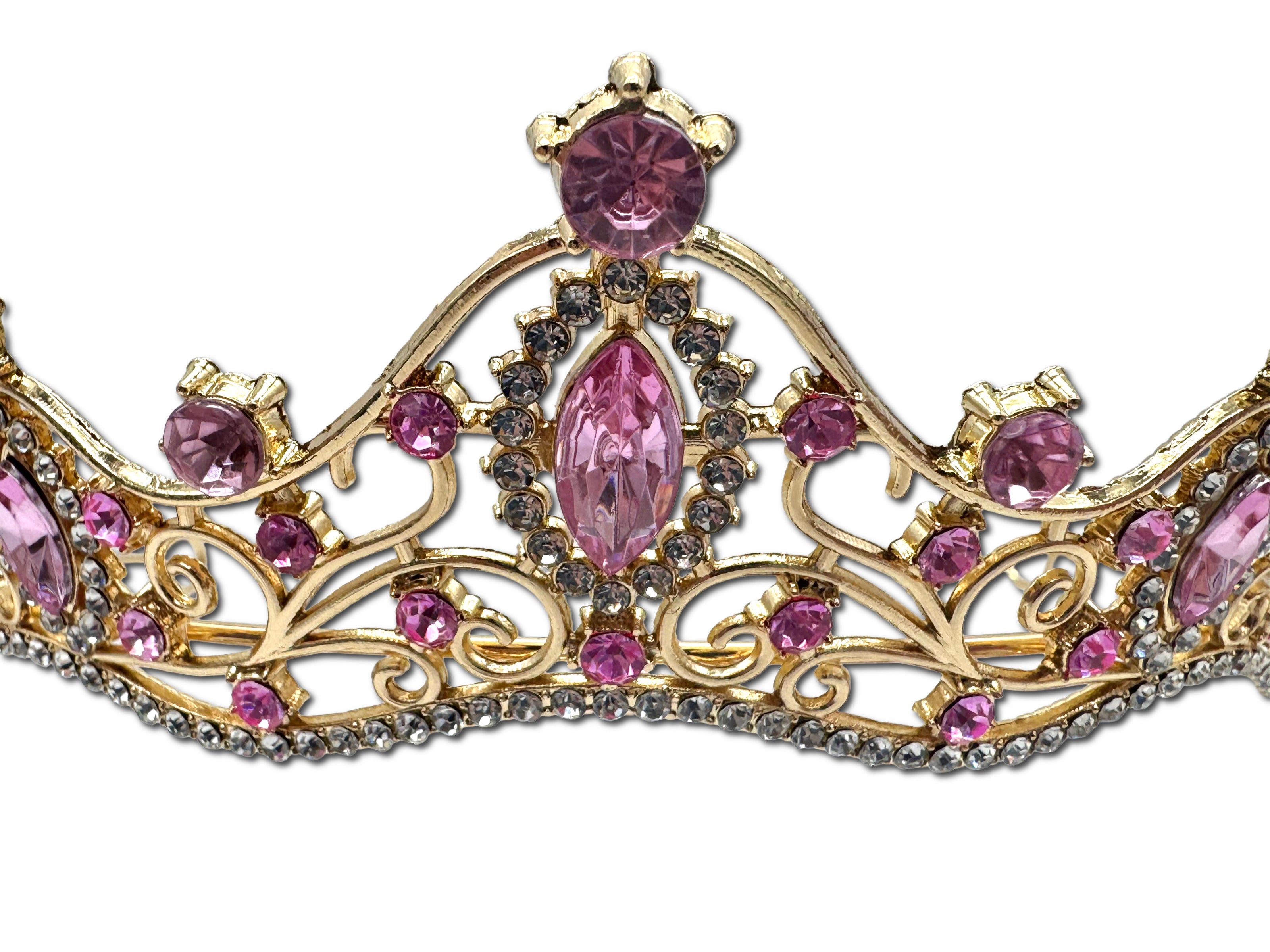 Gold and Pink Coloured Tiara