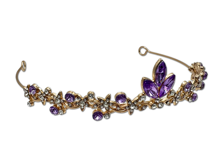 Dainty little Amethyst and Gold Coloured Tiara