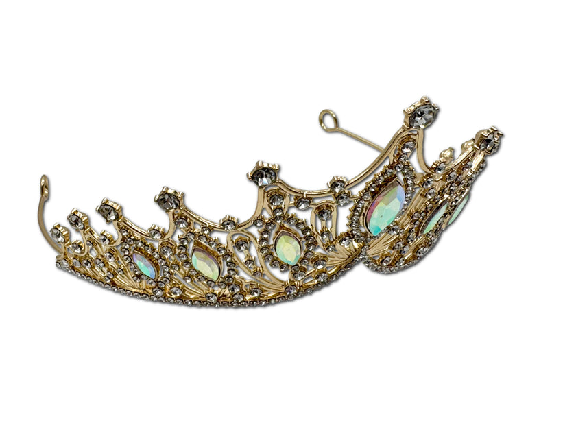 Regal Gold Coloured and Clear Stone Tiara