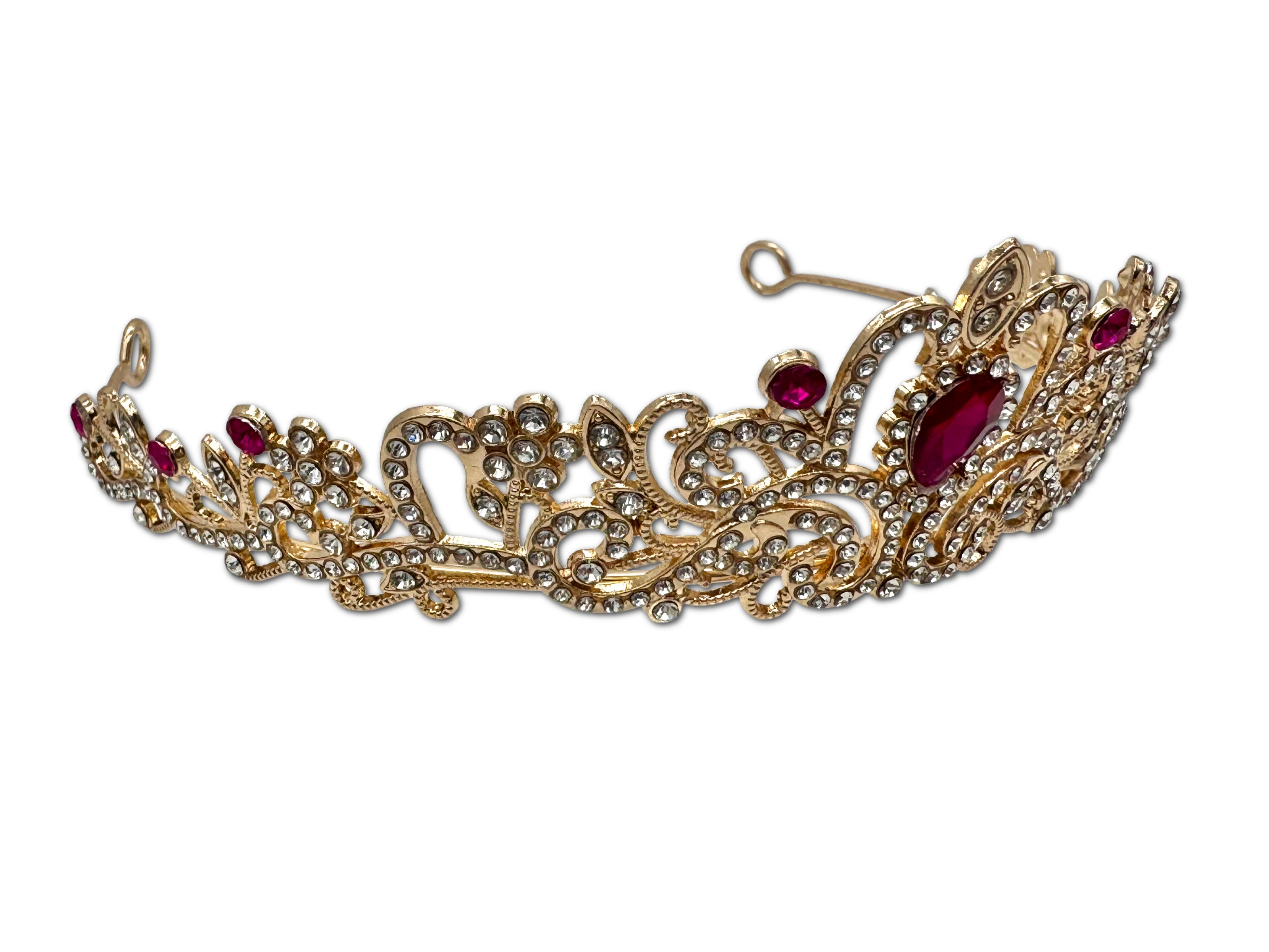 Ruby and Gold Coloured Tiara