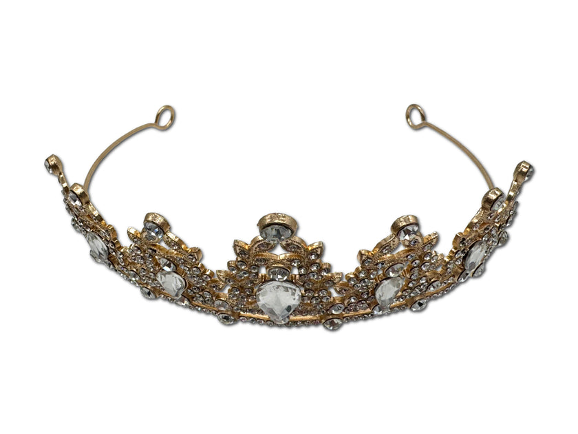 Gold and Diamond Coloured Tiara Crown