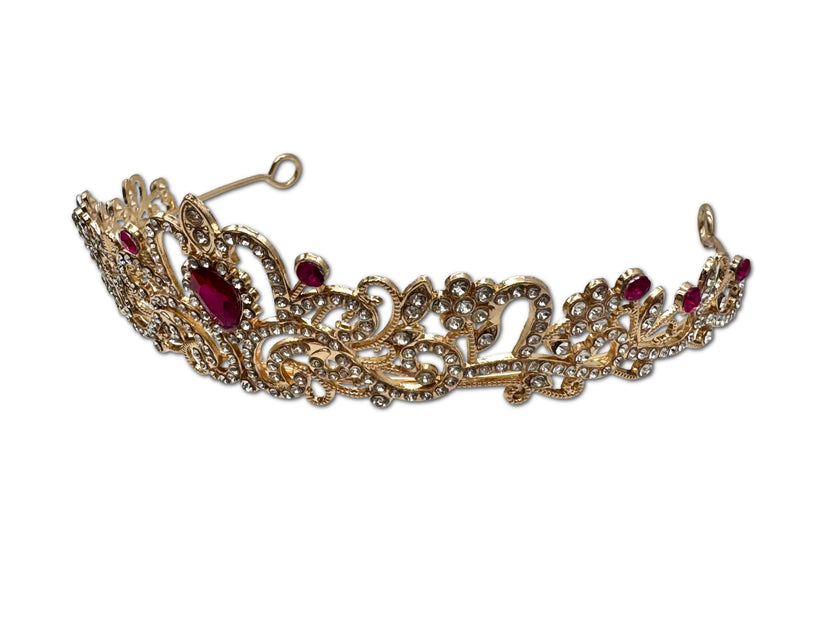 Ruby and Gold Coloured Tiara