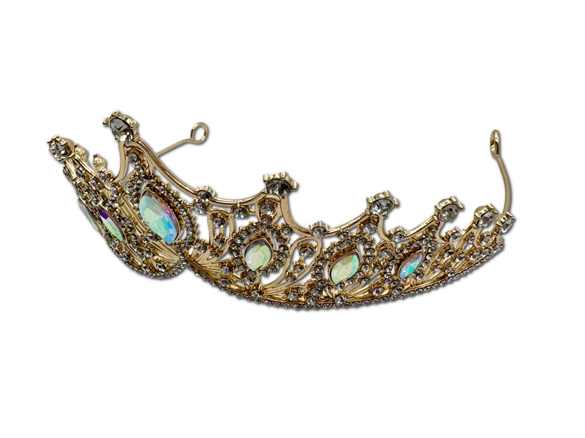 Regal Gold Coloured and Clear Stone Tiara