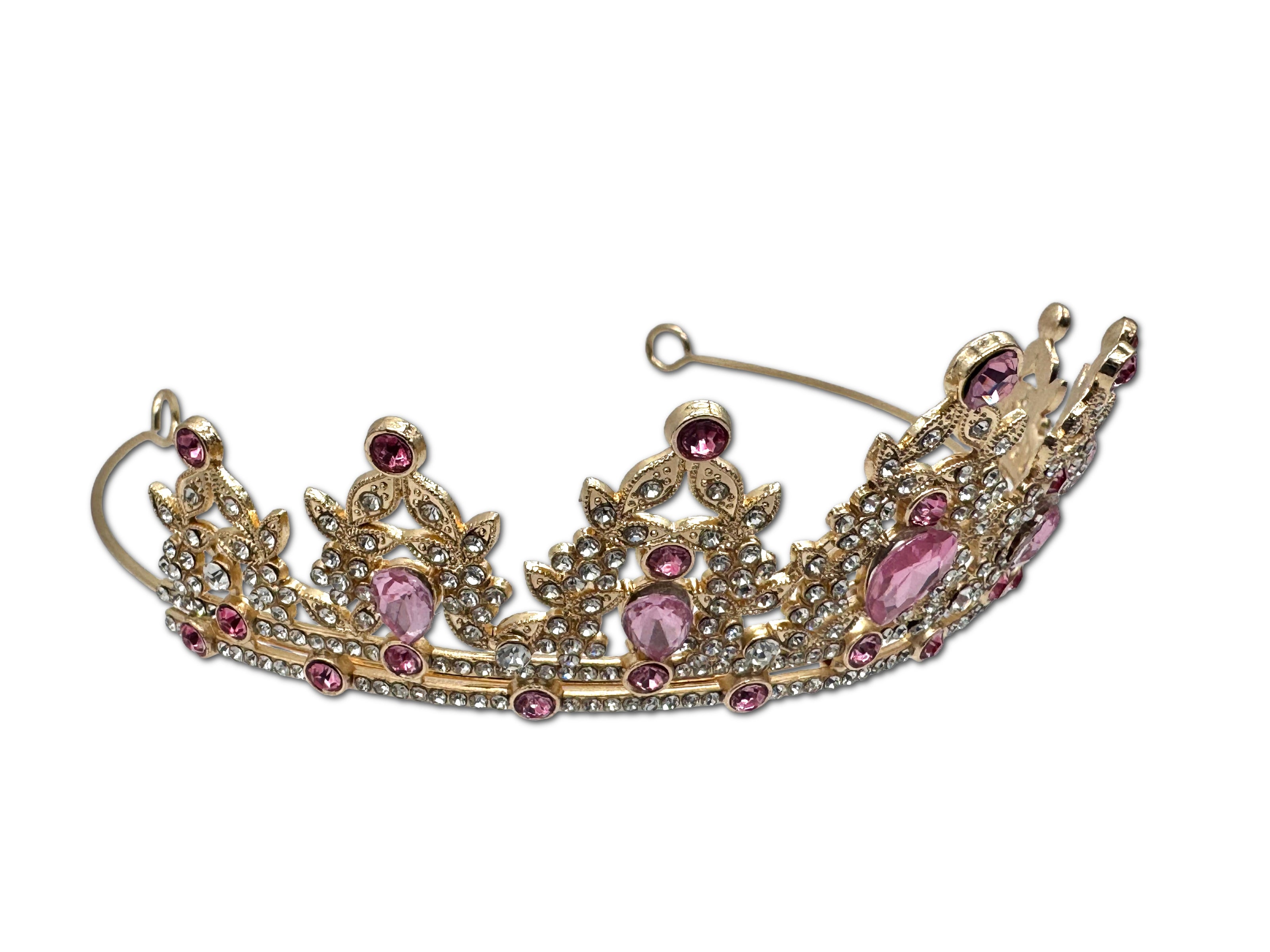Gold and Pink Coloured Tiara