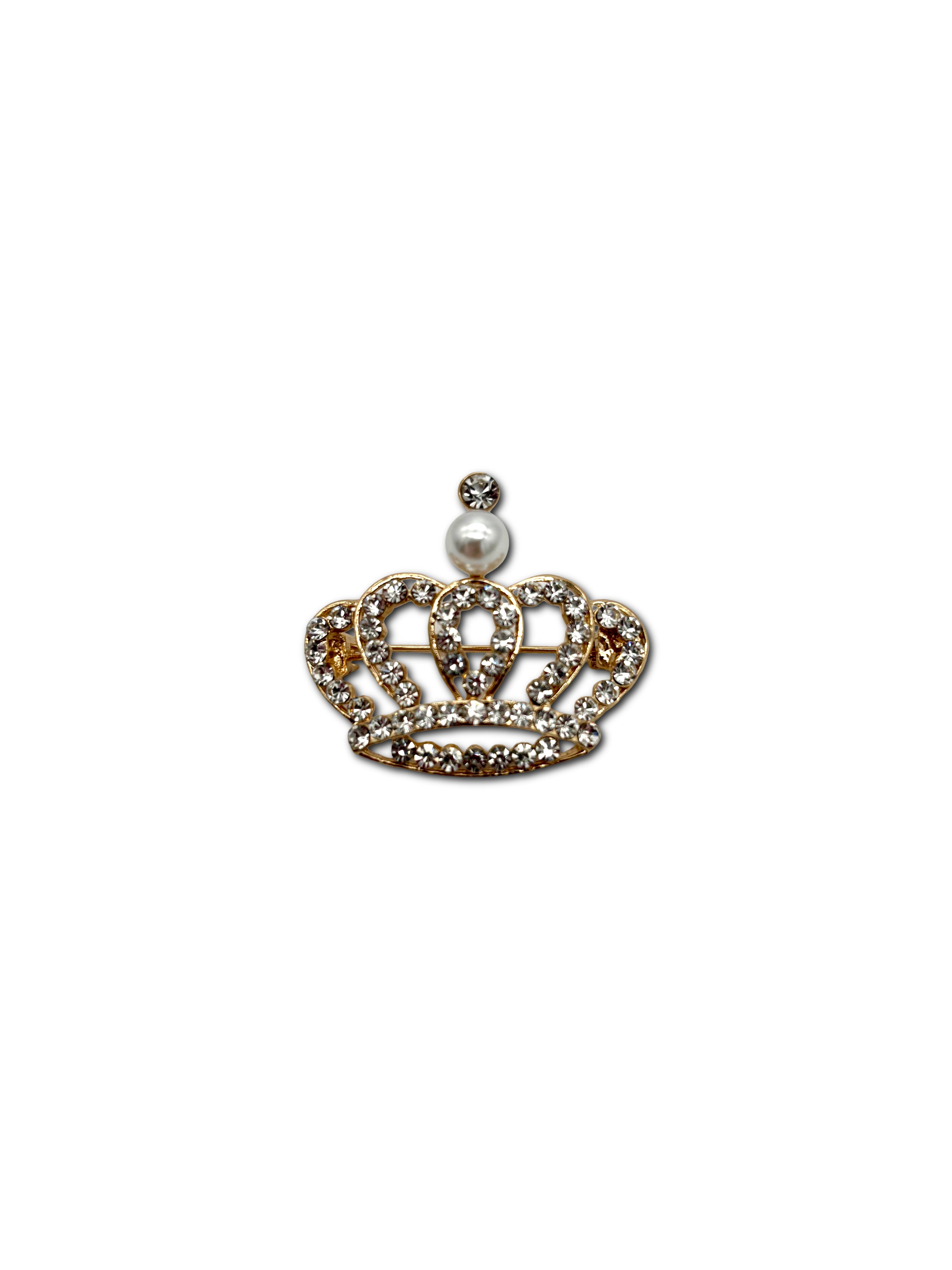 Gold-Toned Crown Brooch