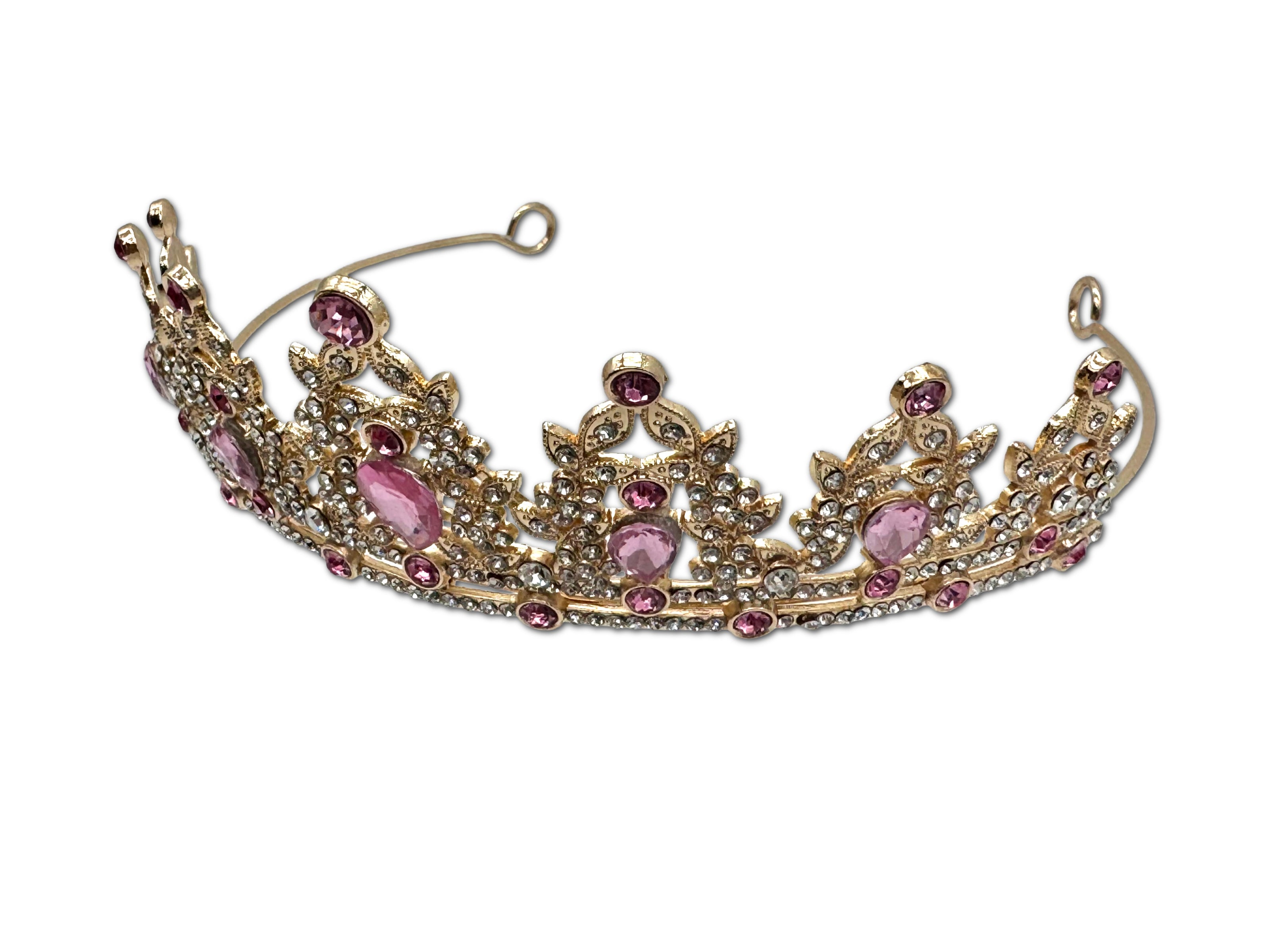 Gold and Pink Coloured Tiara