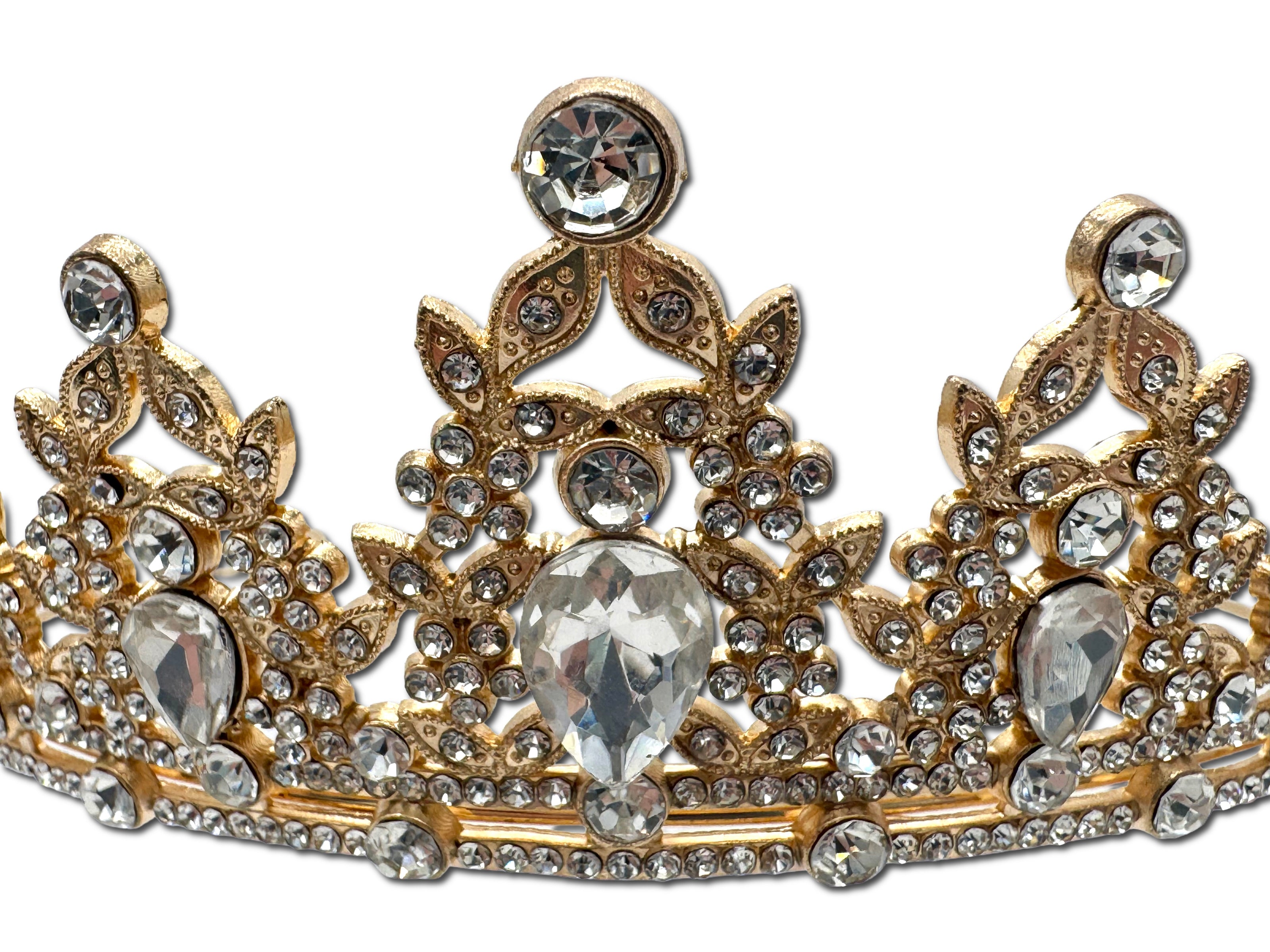 Gold and Diamond Coloured Tiara Crown
