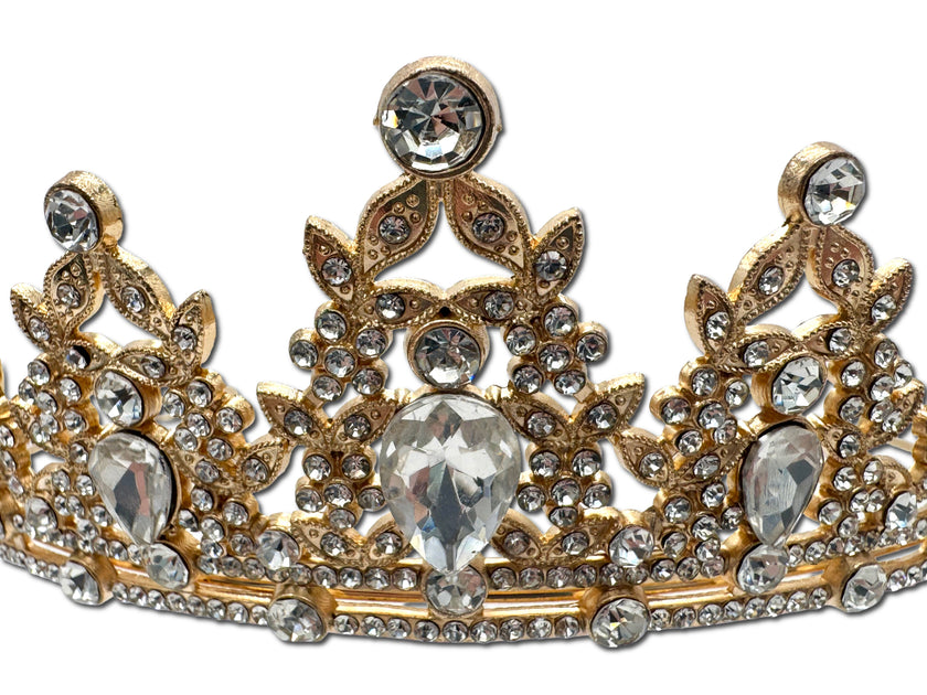 Gold and Diamond Coloured Tiara Crown