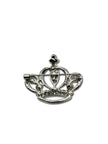 Silver-Toned Crown Brooch