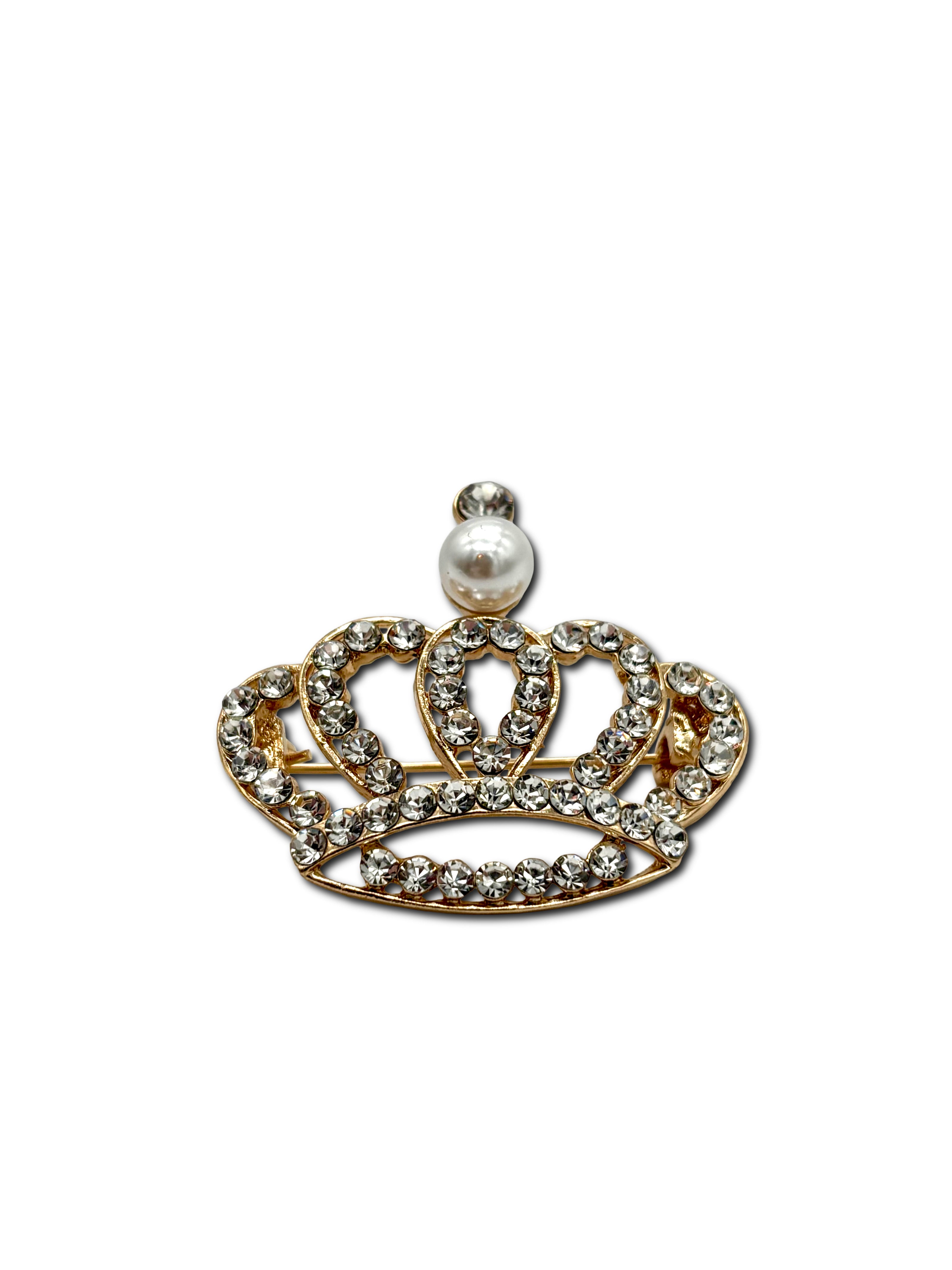 Gold-Toned Crown Brooch