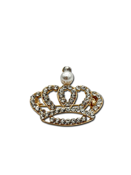 Gold-Toned Crown Brooch