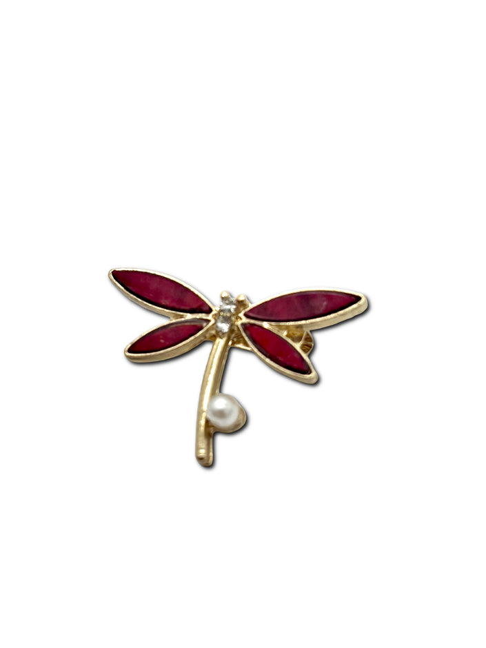 Dragonfly Pearl Brooch
