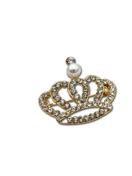 Gold-Toned Crown Brooch