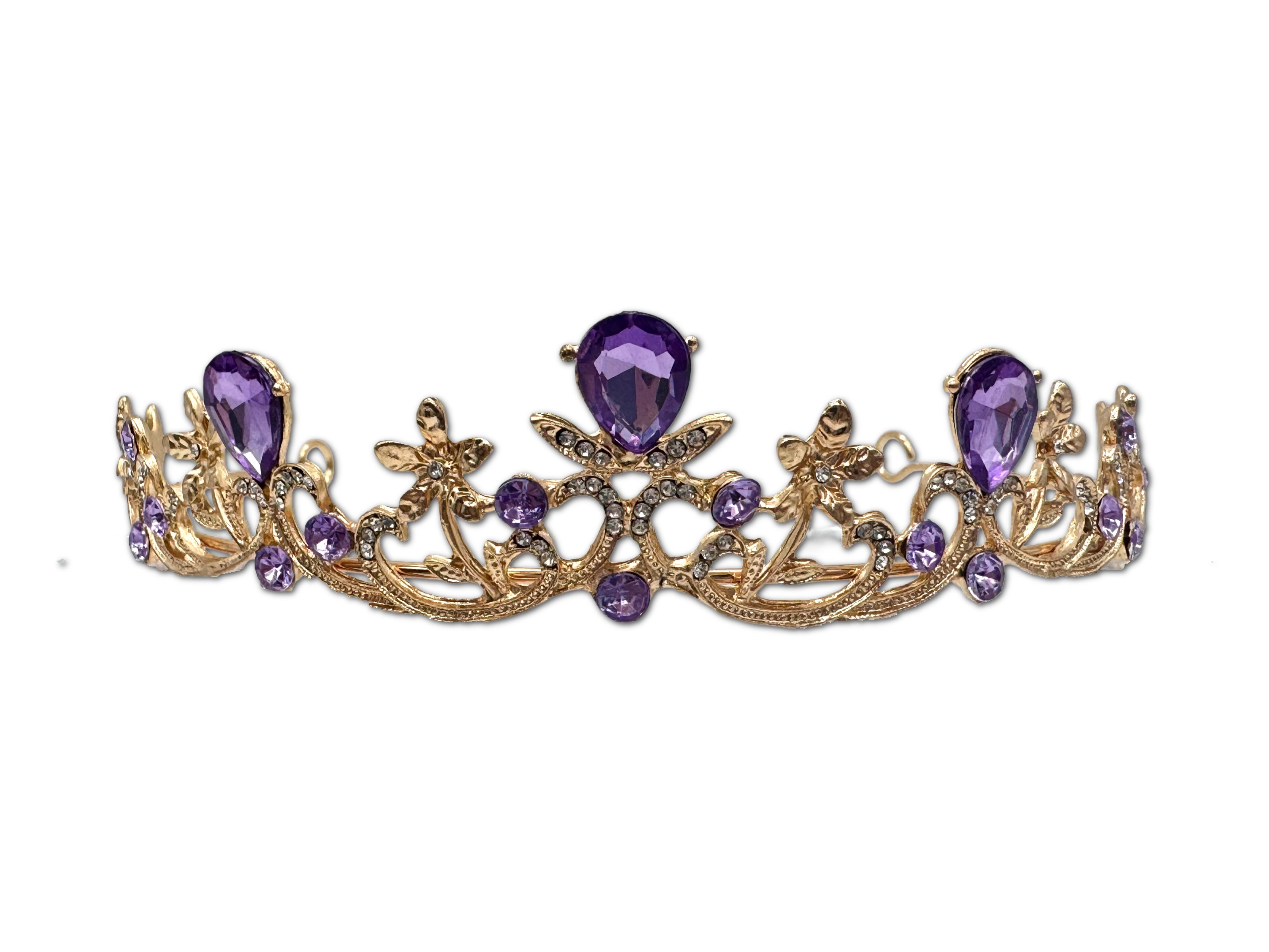 Gold and Amethyst Coloured Tiara