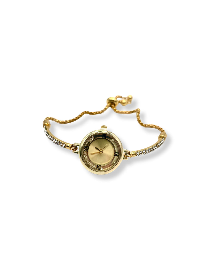 Adjustable Falling Diamante Circle Watch