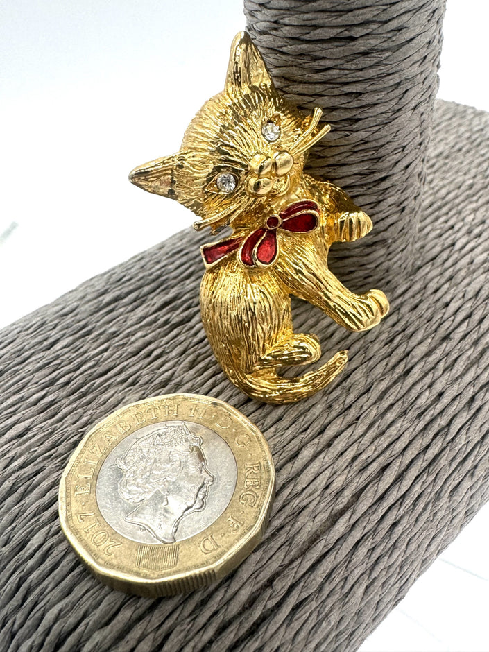 Vintage Cat Brooch