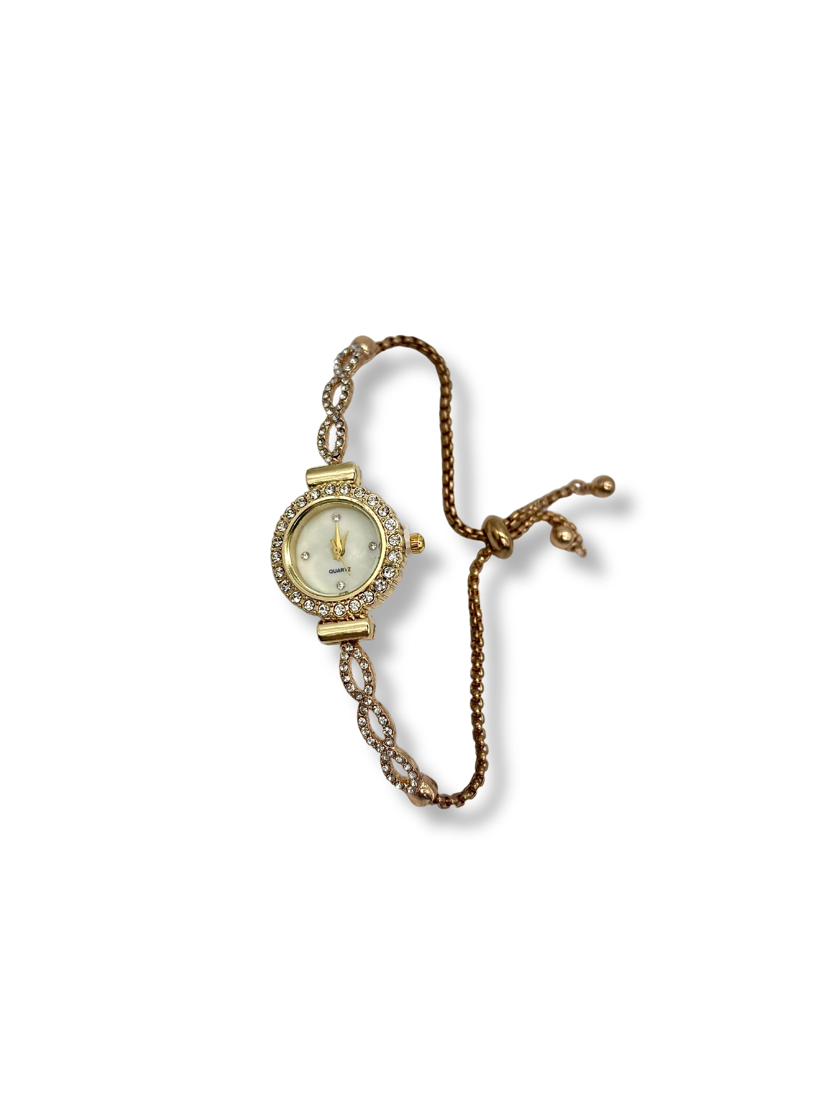 Adjustable Round Diamante Watch