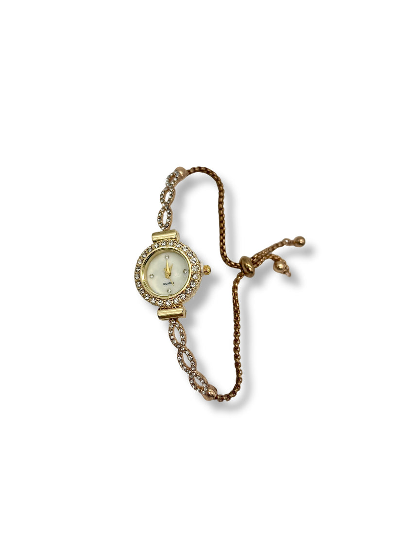Adjustable Round Diamante Watch