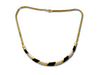 Vintage 80's Gold Black and White Necklace
