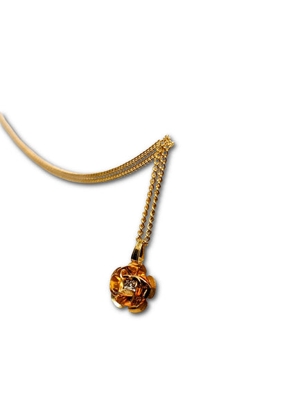 Dainty Vintage Rose Necklace