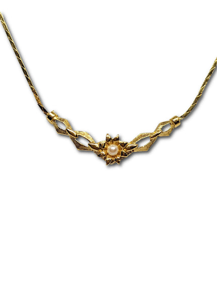 Faux Pearl Geometric Necklace