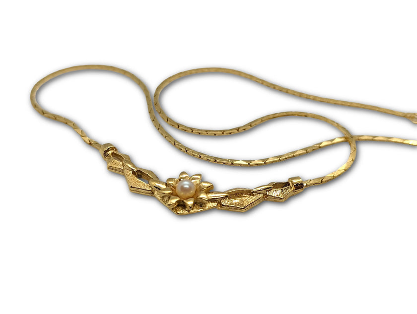 Faux Pearl Geometric Necklace