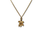 Turtle Pendant Necklace - vintage -1980s