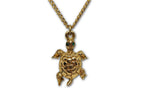 Turtle Pendant Necklace - vintage -1980s