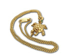 Turtle Pendant Necklace - vintage -1980s