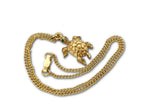 Turtle Pendant Necklace - vintage -1980s