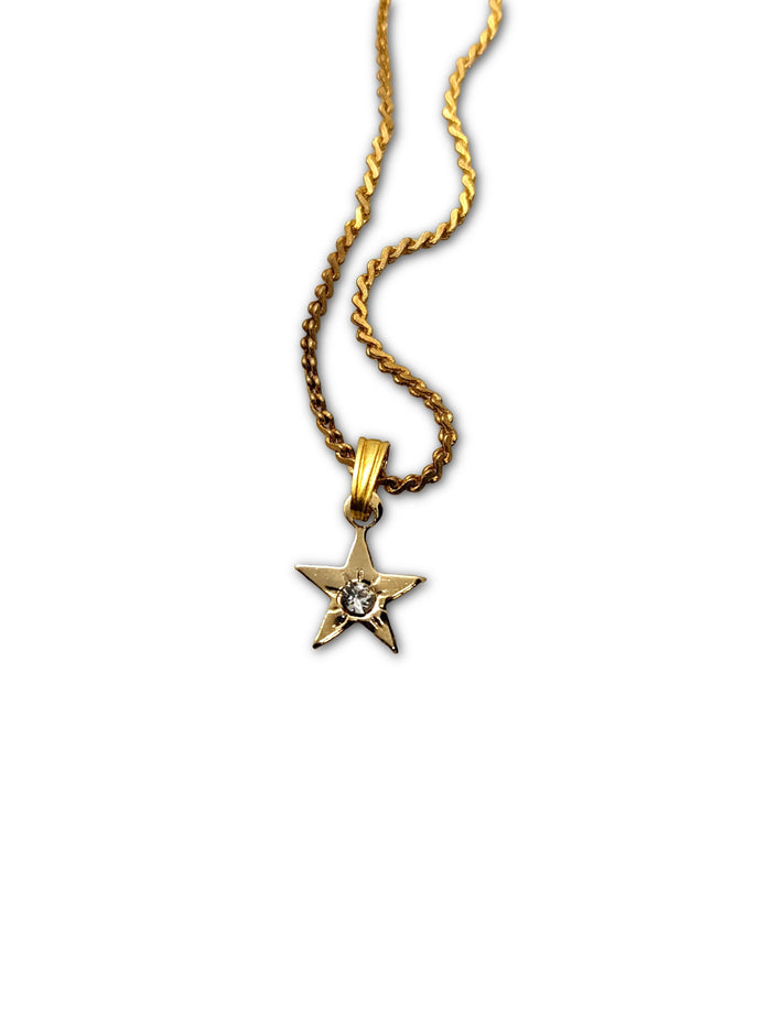 Star Necklace, Vintage, Gold Plated