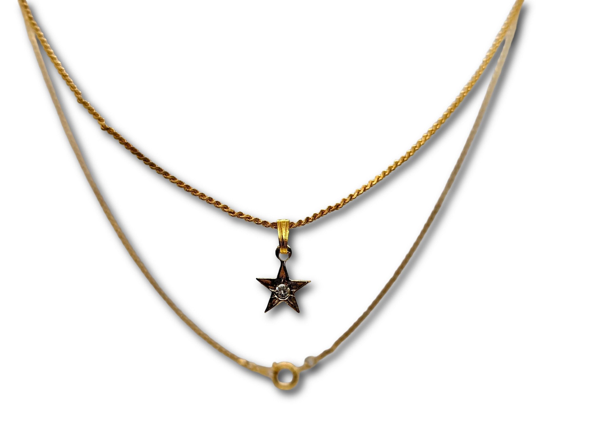 Star Necklace, Vintage, Gold Plated