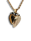 Heart Locket with Rope chain, Gold plated