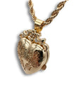 Heart Locket with Rope chain, Gold plated