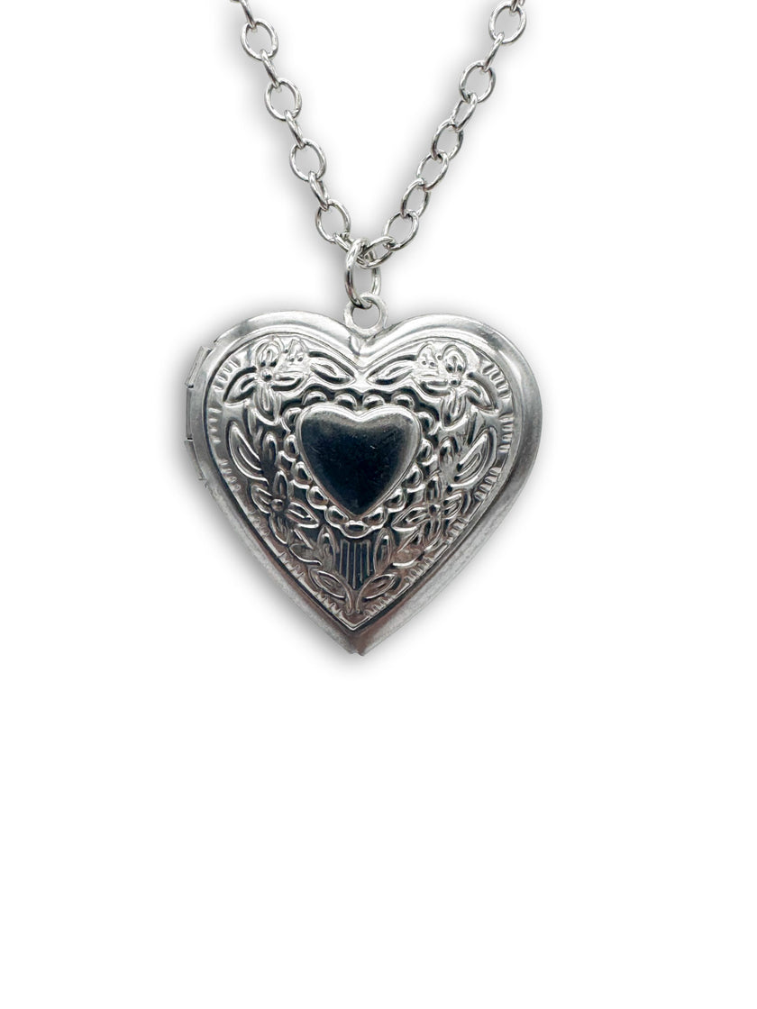 Silver Coloured Heart Locket