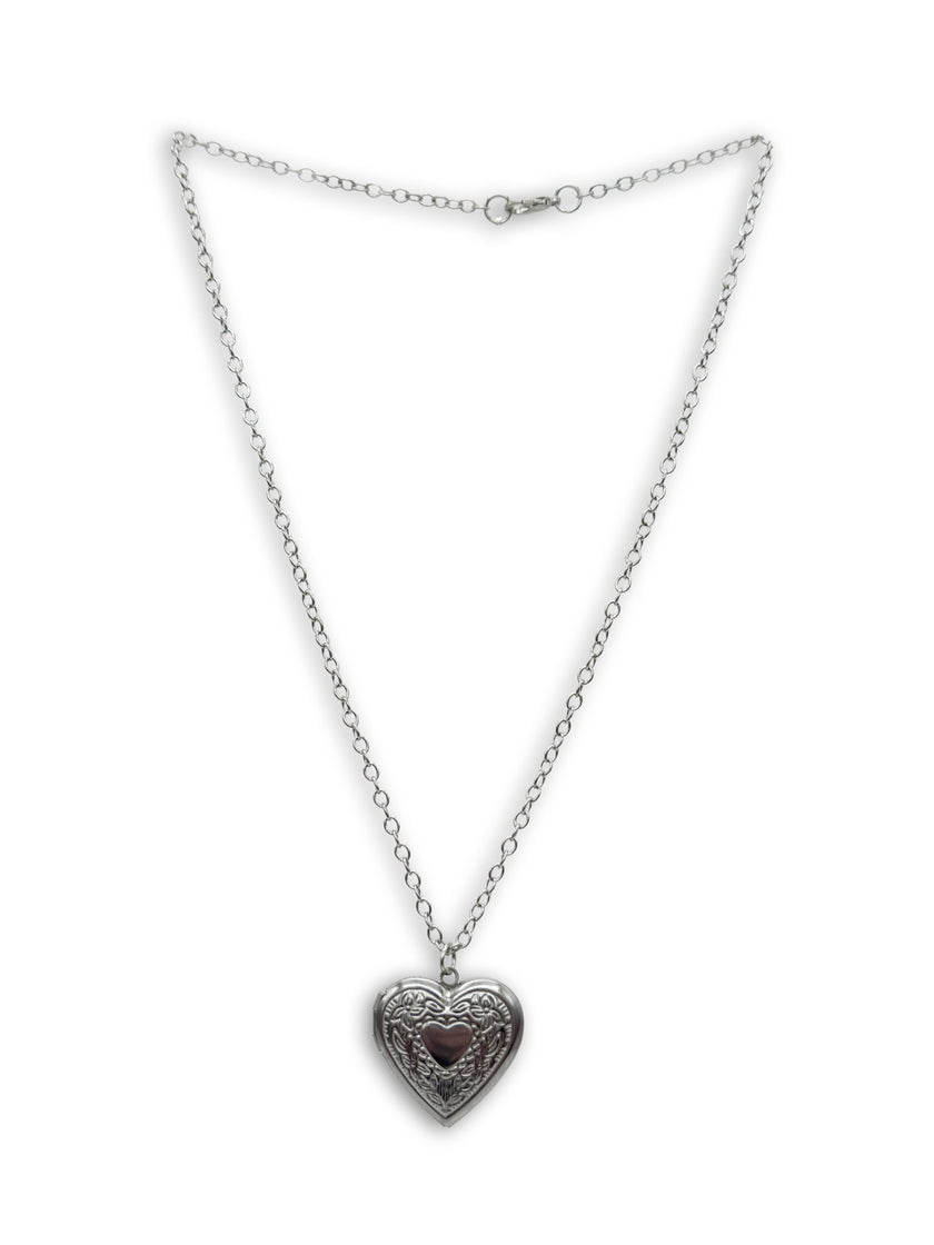 Silver Coloured Heart Locket