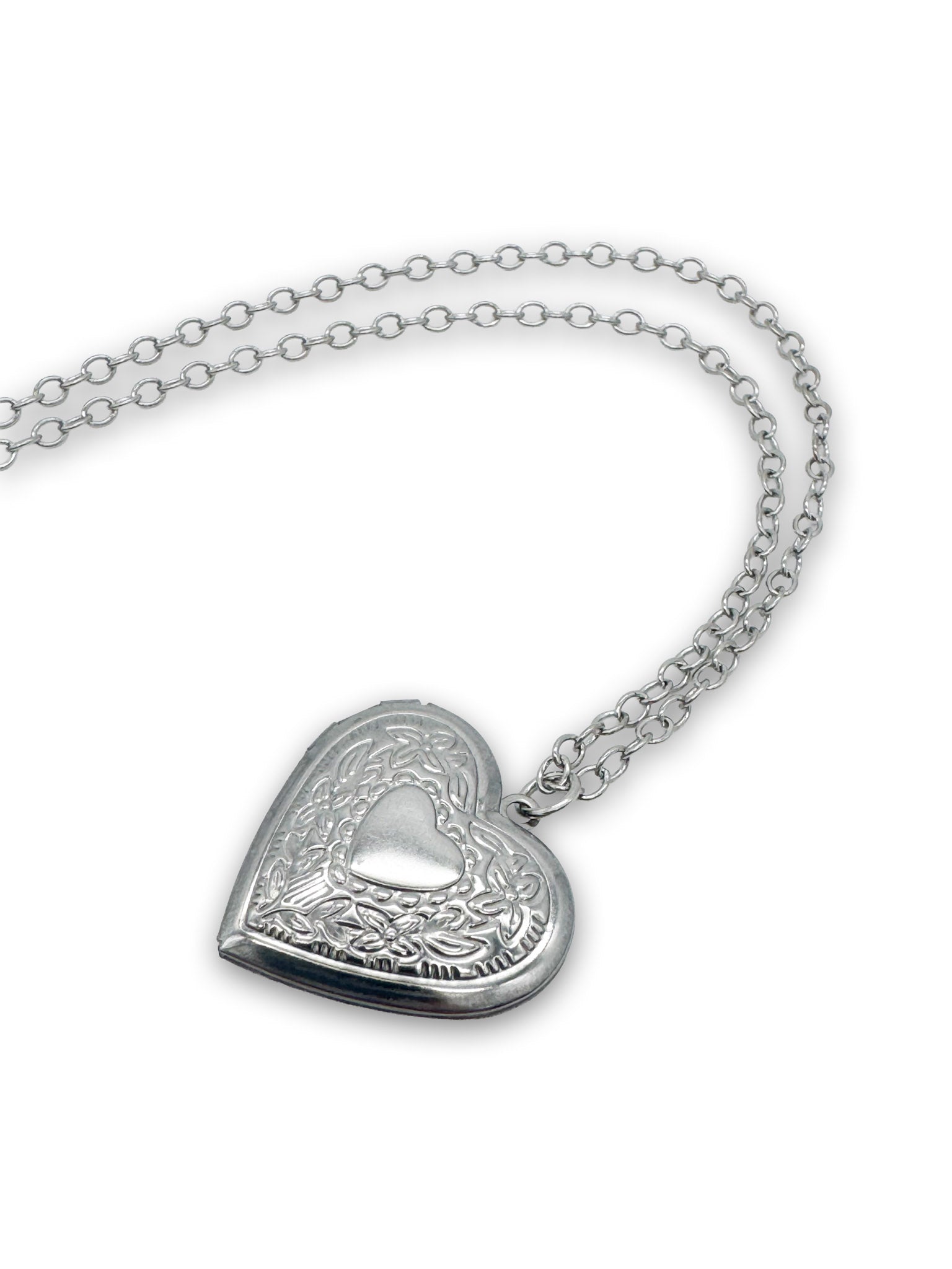 Silver Coloured Heart Locket